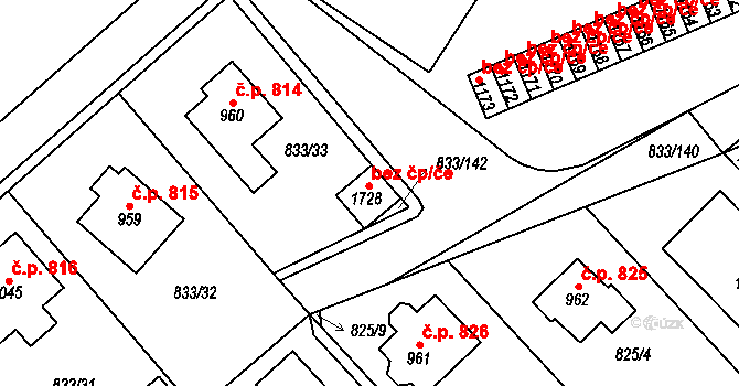 Kostelec nad Labem 49610392 na parcele st. 1728 v KÚ Kostelec nad Labem, Katastrální mapa