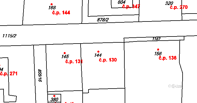 Velká Ves 130, Broumov na parcele st. 144 v KÚ Velká Ves u Broumova, Katastrální mapa