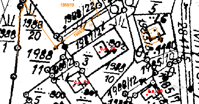 Libina 29 na parcele st. 7448 v KÚ Horní Libina, Katastrální mapa