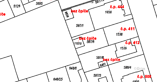 Pardubice 104431393 na parcele st. 11578 v KÚ Pardubice, Katastrální mapa