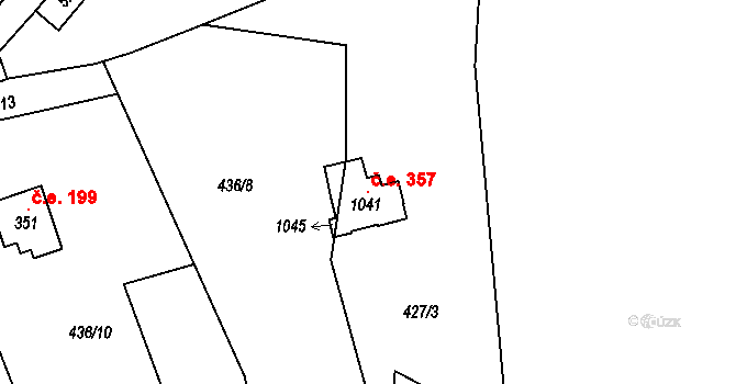 Senohraby 357 na parcele st. 1041 v KÚ Senohraby, Katastrální mapa