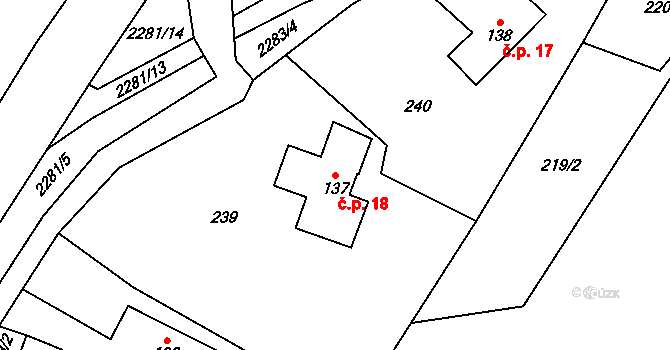 Lukavice 18 na parcele st. 137 v KÚ Lukavice u Rychnova nad Kněžnou, Katastrální mapa