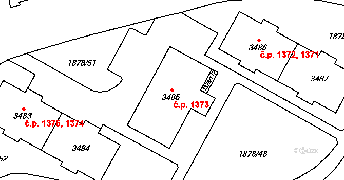 Bolevec 1373, Plzeň na parcele st. 3485 v KÚ Bolevec, Katastrální mapa
