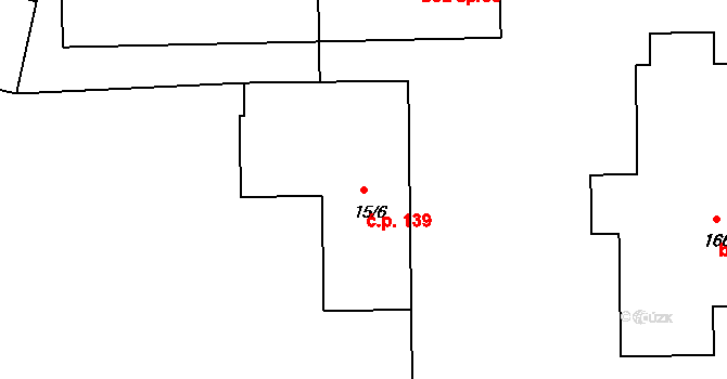 Klučenice 139 na parcele st. 15/6 v KÚ Klučenice, Katastrální mapa