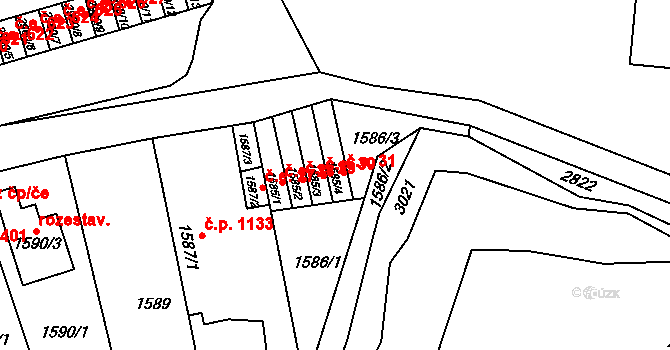Děčín II-Nové Město 31, Děčín na parcele st. 1585/4 v KÚ Děčín, Katastrální mapa