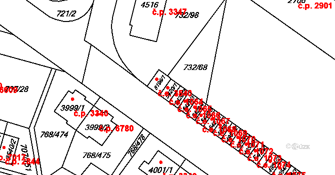 Zlín 1064 na parcele st. 5420/1 v KÚ Zlín, Katastrální mapa