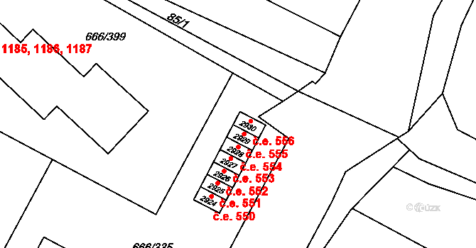 Veselí nad Moravou 556 na parcele st. 2930 v KÚ Veselí-Předměstí, Katastrální mapa