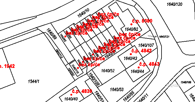 Chomutov 39099393 na parcele st. 1640/58 v KÚ Chomutov I, Katastrální mapa