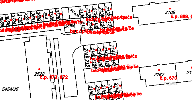 Polička 40163393 na parcele st. 2145 v KÚ Polička, Katastrální mapa