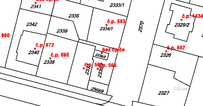 Plzeň 40238393 na parcele st. 2336/2 v KÚ Doubravka, Katastrální mapa