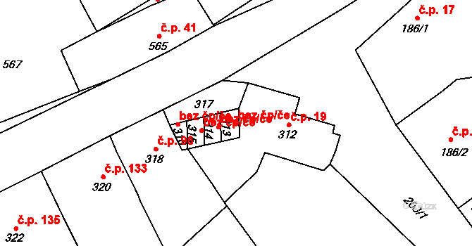 Přerov 41928393 na parcele st. 313 v KÚ Kozlovice u Přerova, Katastrální mapa