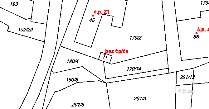 Ochoz u Tišnova 46013393 na parcele st. 71 v KÚ Ochoz u Tišnova, Katastrální mapa