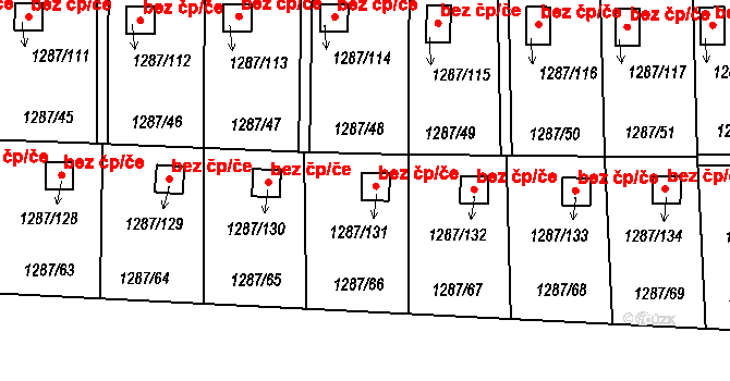 Praha 47755393 na parcele st. 1287/131 v KÚ Dolní Chabry, Katastrální mapa