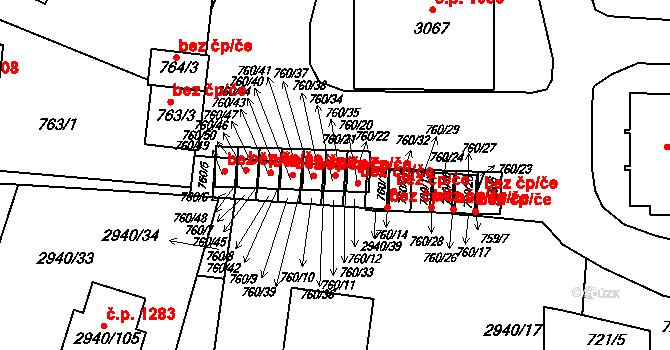 Sedlčany 48490393 na parcele st. 760/34 v KÚ Sedlčany, Katastrální mapa