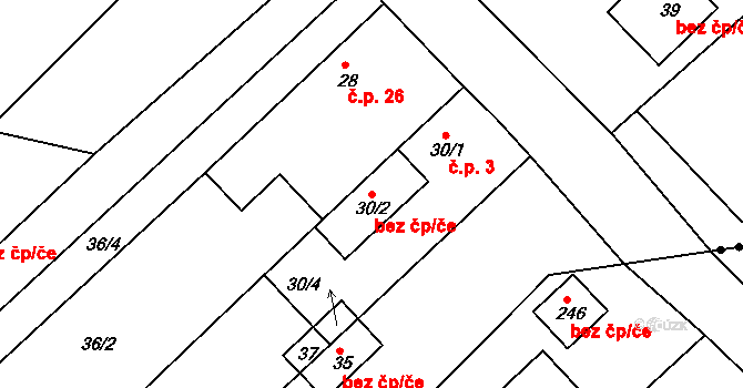 Brambory 32 na parcele st. 30/2 v KÚ Brambory, Katastrální mapa