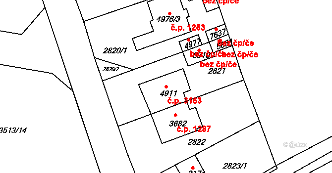 Havlíčkův Brod 3163 na parcele st. 4911 v KÚ Havlíčkův Brod, Katastrální mapa
