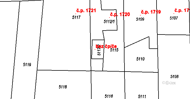 Krnov 118279394 na parcele st. 5112/2 v KÚ Krnov-Horní Předměstí, Katastrální mapa