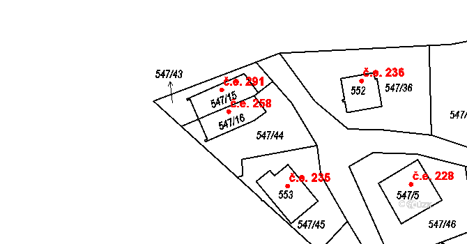 Dolní Vltavice 258, Černá v Pošumaví na parcele st. 547/16 v KÚ Černá v Pošumaví, Katastrální mapa