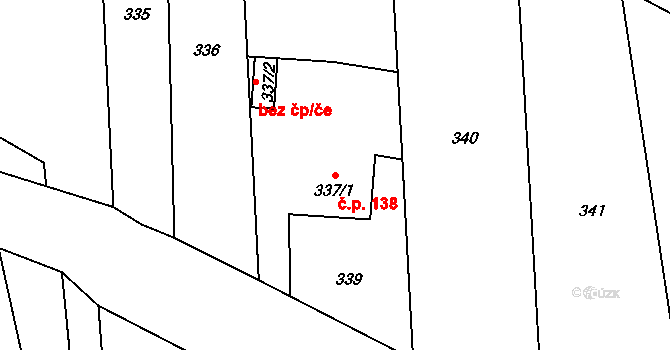 Závada 138, Petrovice u Karviné na parcele st. 337/1 v KÚ Závada nad Olší, Katastrální mapa