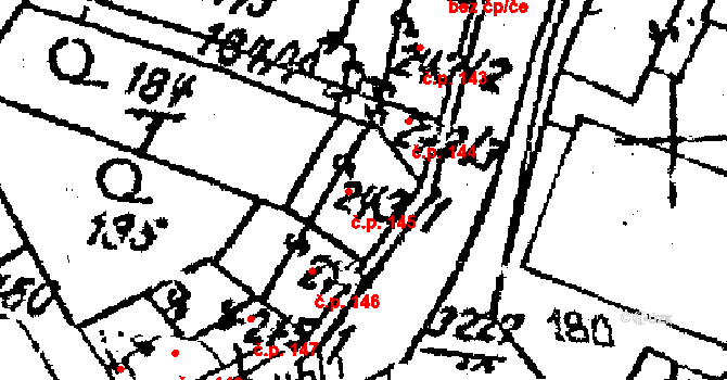 Jaroměřice nad Rokytnou 145 na parcele st. 243/1 v KÚ Jaroměřice nad Rokytnou, Katastrální mapa