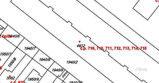 Kolín IV 710,711,712,713,714,, Kolín na parcele st. 4912 v KÚ Kolín, Katastrální mapa
