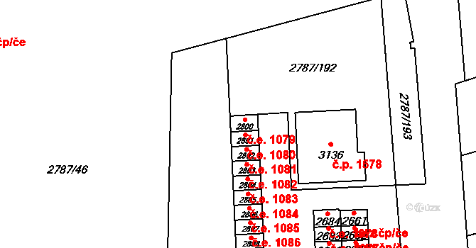 Lipník nad Bečvou I-Město 1079, Lipník nad Bečvou na parcele st. 2800 v KÚ Lipník nad Bečvou, Katastrální mapa