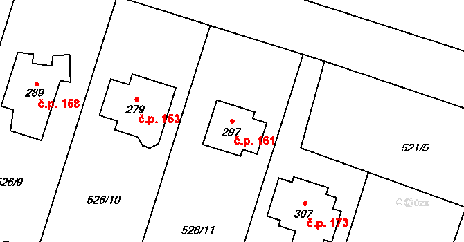 Podvihov 161, Opava na parcele st. 297 v KÚ Podvihov, Katastrální mapa
