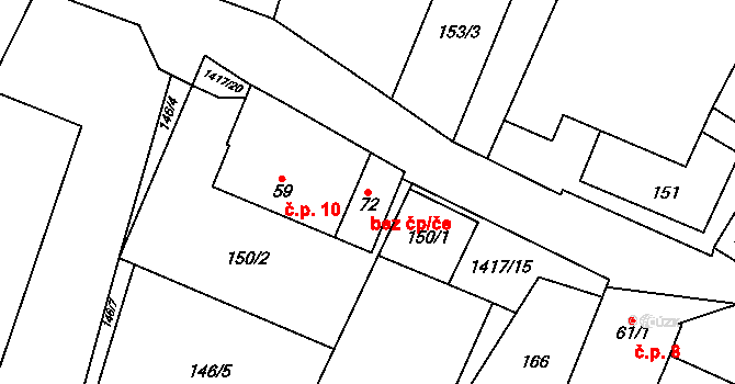 Suchdol nad Lužnicí 40999394 na parcele st. 72 v KÚ Bor, Katastrální mapa