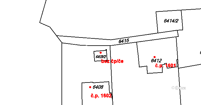 Mělník 42978394 na parcele st. 6409/2 v KÚ Mělník, Katastrální mapa