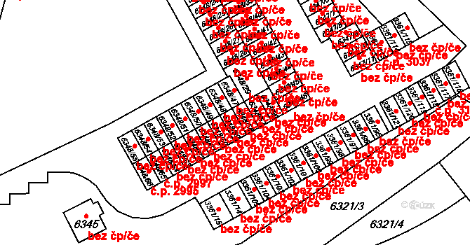 Přerov 43192394 na parcele st. 6348/59 v KÚ Přerov, Katastrální mapa