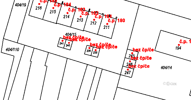 Chomutice 45958394 na parcele st. 238 v KÚ Chomutice, Katastrální mapa