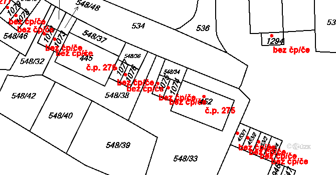 Adamov 614 na parcele st. 1074 v KÚ Adamov, Katastrální mapa