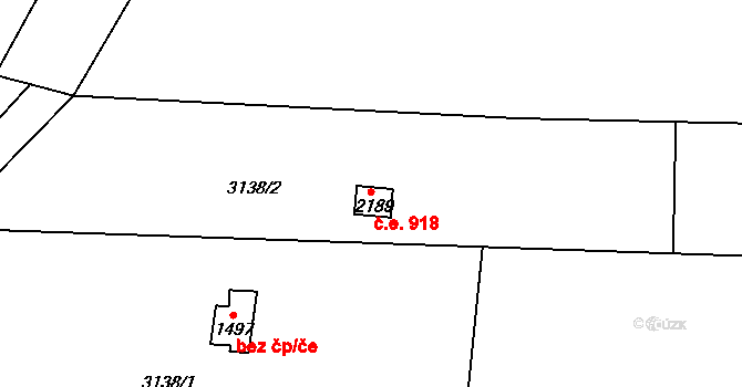 Lipník nad Bečvou I-Město 918, Lipník nad Bečvou na parcele st. 2189 v KÚ Lipník nad Bečvou, Katastrální mapa