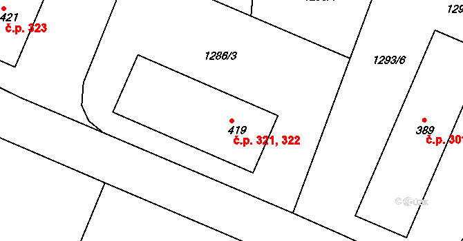 Katovice 321,322 na parcele st. 419 v KÚ Katovice, Katastrální mapa