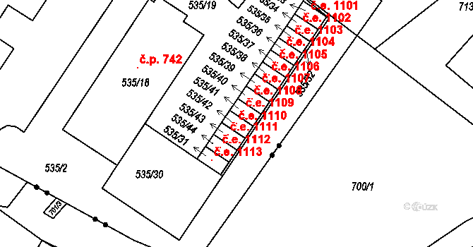 Arnultovice 1110, Nový Bor na parcele st. 535/42 v KÚ Arnultovice u Nového Boru, Katastrální mapa