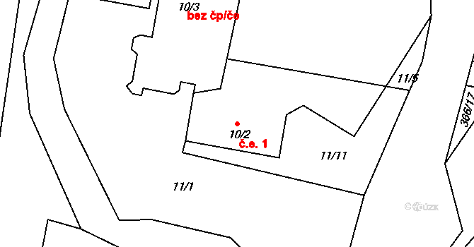 Vykmanov 1, Ostrov na parcele st. 10/2 v KÚ Vykmanov u Ostrova, Katastrální mapa