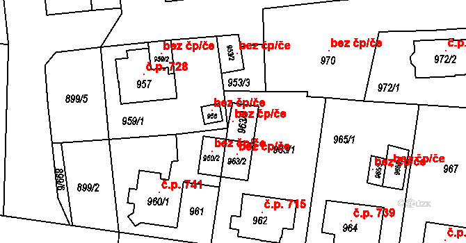 Sokolov 121452395 na parcele st. 963/3 v KÚ Sokolov, Katastrální mapa