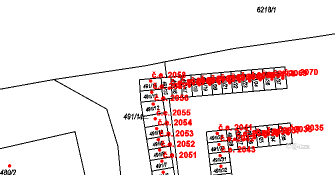 Jihlava 2059 na parcele st. 491/15 v KÚ Jihlava, Katastrální mapa
