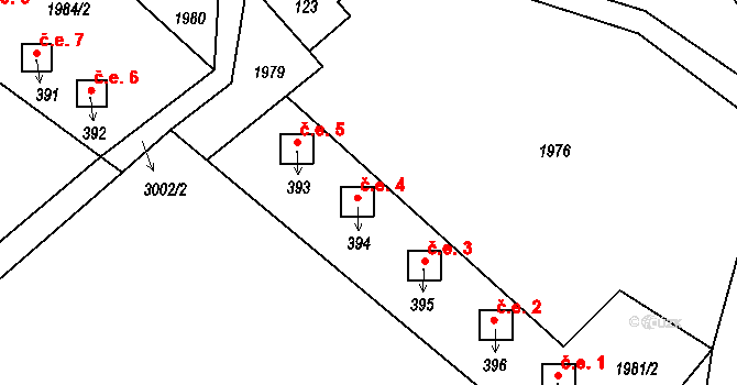 Heřmanice v Podještědí 4, Jablonné v Podještědí na parcele st. 394 v KÚ Heřmanice v Podještědí, Katastrální mapa