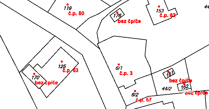 Smilkov 3 na parcele st. 6/1 v KÚ Smilkov, Katastrální mapa