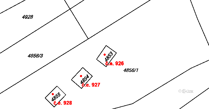 Bystrc 926, Brno na parcele st. 4853 v KÚ Bystrc, Katastrální mapa