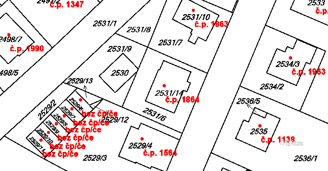 Turnov 1864 na parcele st. 2531/14 v KÚ Turnov, Katastrální mapa