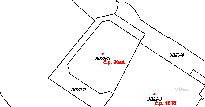 Sokolov 2044 na parcele st. 3029/5 v KÚ Sokolov, Katastrální mapa