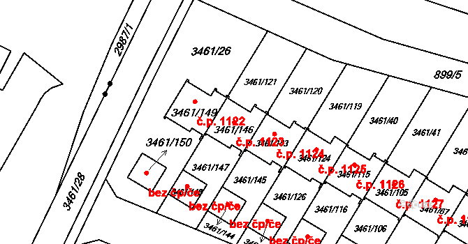 Svinov 1123, Ostrava na parcele st. 3461/146 v KÚ Svinov, Katastrální mapa