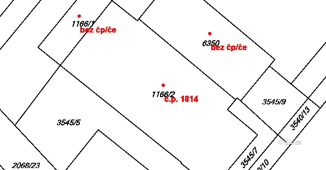 Kroměříž 1814 na parcele st. 1166/2 v KÚ Kroměříž, Katastrální mapa