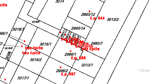 Bystřice nad Pernštejnem 38358395 na parcele st. 2993/7 v KÚ Bystřice nad Pernštejnem, Katastrální mapa