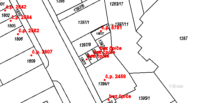 Chomutov 39093395 na parcele st. 1397/5 v KÚ Chomutov II, Katastrální mapa