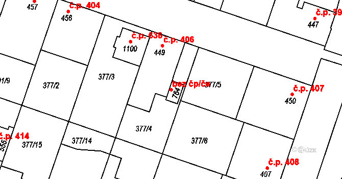 Smiřice 40284395 na parcele st. 764 v KÚ Smiřice, Katastrální mapa