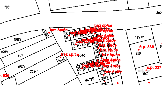 Polička 41980395 na parcele st. 2312 v KÚ Polička, Katastrální mapa