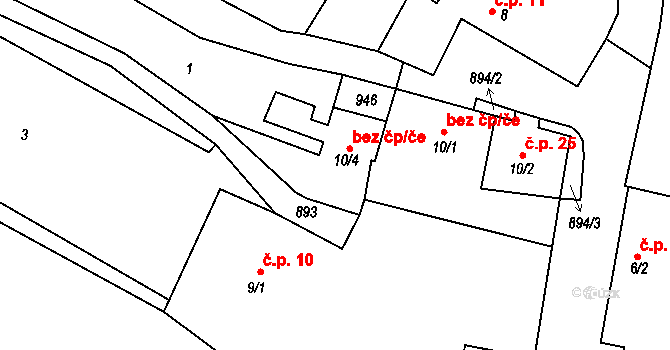 Vyskytná nad Jihlavou 44514395 na parcele st. 10/4 v KÚ Rounek, Katastrální mapa
